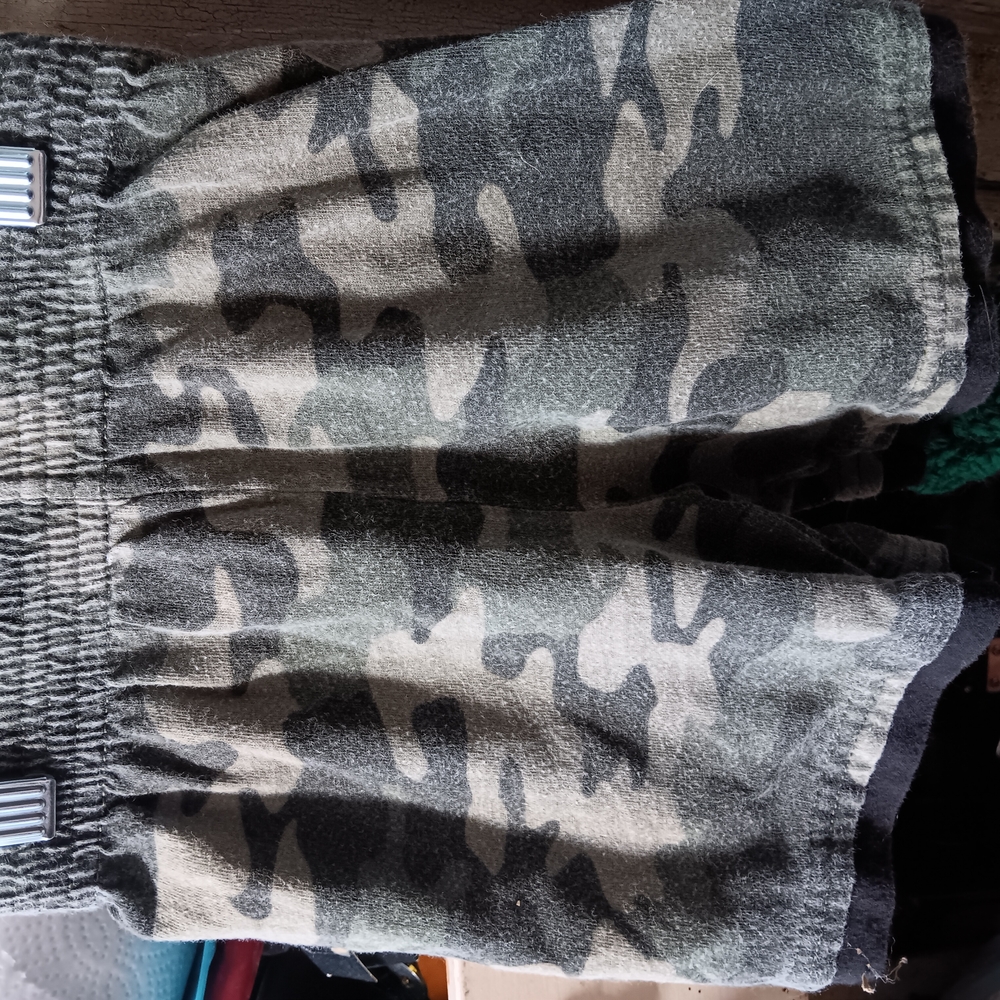 Green Camouflage Print Shorts